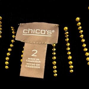 Chico's Black Top with Gold Accents